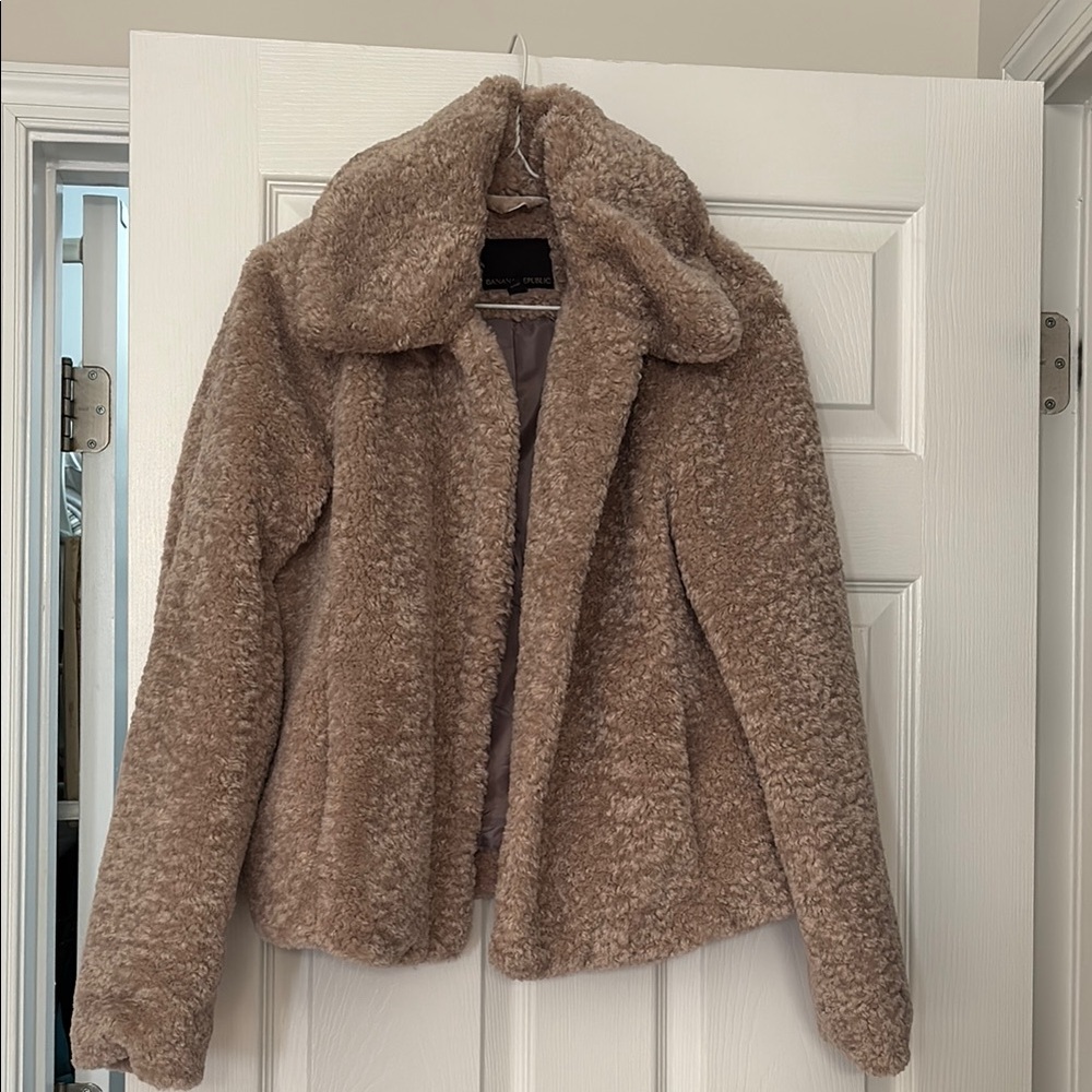 Women's Beige Faux Fur Jacket